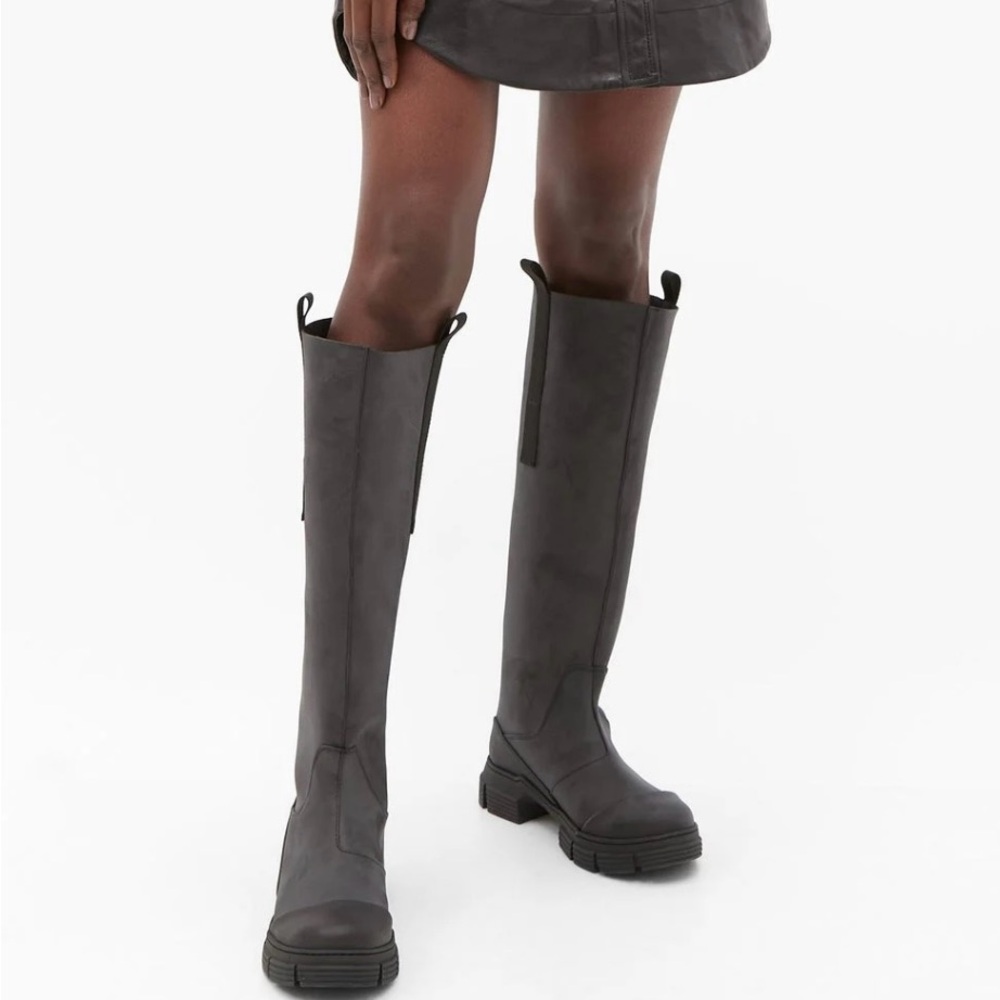 Ganni Women's Black Knee-High Boots